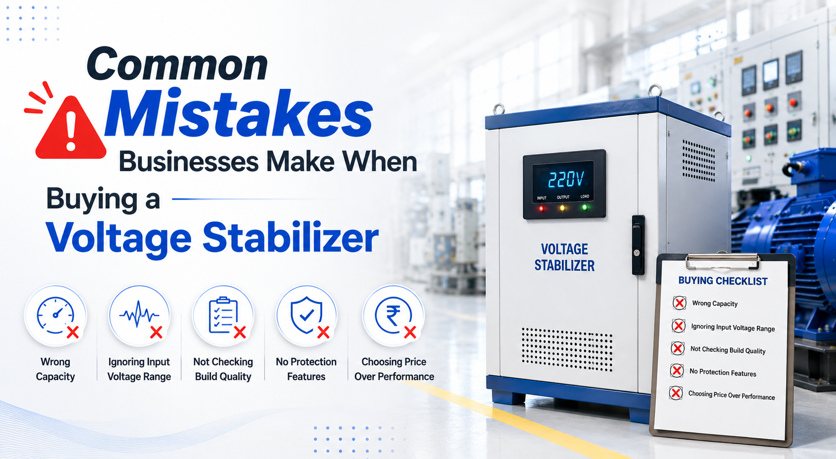 Common Mistakes Businesses Make When Buying a Voltage Stabilizer